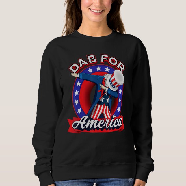 Sweatshirt Dabond Oncle Sam 4 juillet Hommes Femmes Dab Pour  (Devant)