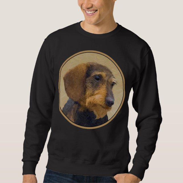 Sweatshirt Dachshund (À poils durs) Peinture Chien Art origin (Devant)