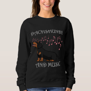 Sweatshirt Dachshund aime la musique mignon Wiener Dog
