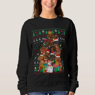 Sweatshirt Dachshund Arbre de Noël Santa Hat Douleur moche Do