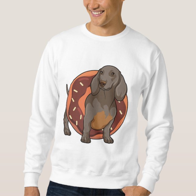Sweatshirt Dachshund avec Donut (Devant)