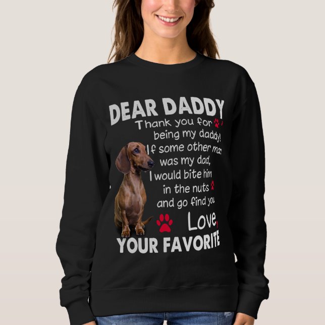 Sweatshirt Dachshund Chien Cher Papa Daddy Dachshund Daddy Qu (Devant)