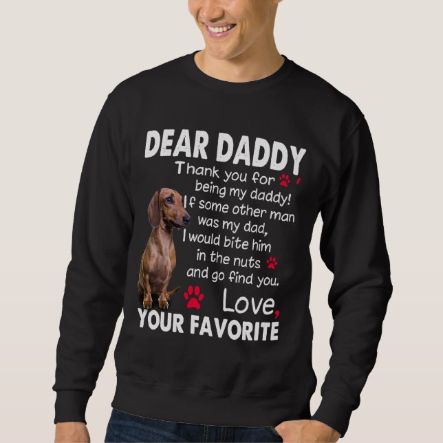 Sweatshirt Dachshund Chien Cher Papa Daddy Dachshund Daddy Qu (Devant)