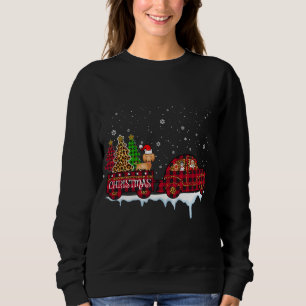 Sweatshirt Dachshund Chien de Noël Camion Rouge Plaqué Père N