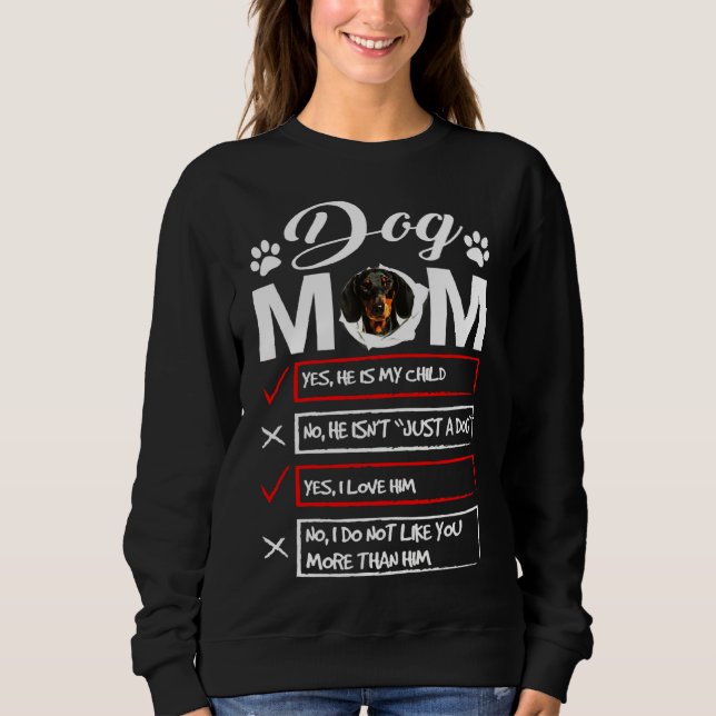 Sweatshirt Dachshund Chien Maman Propriétaire Chien (Devant)