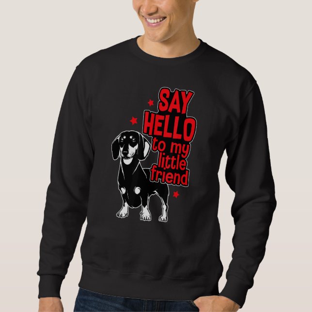 Sweatshirt Dachshund Chien Papa Chien Maman Bonjour À Mon Pet (Devant)