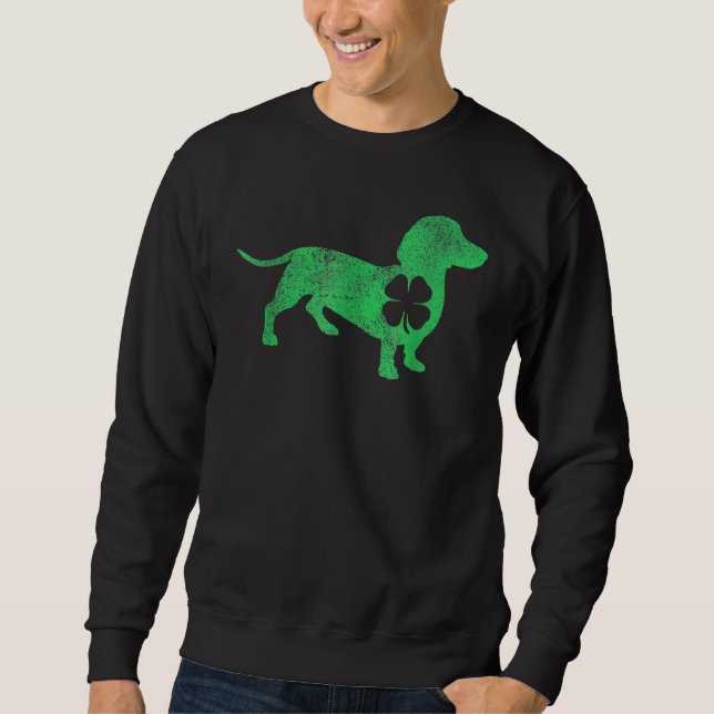 Sweatshirt Dachshund Chien Shamrock St Patrick S Day Saint Pa (Devant)