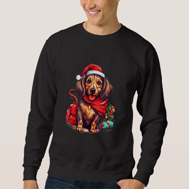 Sweatshirt Dachshund Christmas Fun Festive Holiday Dog Design (Devant)