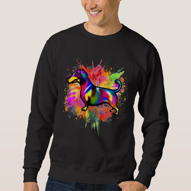 Sweatshirt Dachshund Colorful Pop Weiner Dog Dachshund Breed  (Devant)