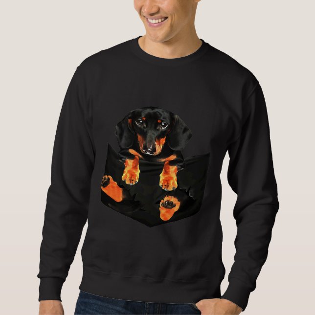 Sweatshirt Dachshund Dans Le Visage De Chien De Poche (Devant)