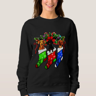 Sweatshirt Dachshund Dans Sock Christmas Chien