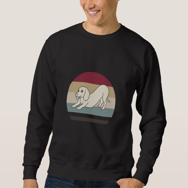 Sweatshirt Dachshund Dog Cute Vintage Retro (Devant)
