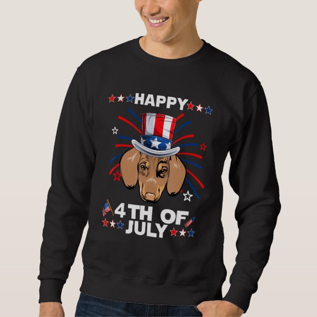 Sweatshirt Dachshund Dog Patriotic American 4th Of July Dogs (Devant)