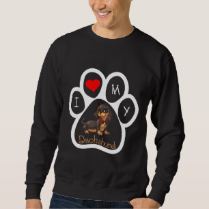 Sweatshirt Dachshund empreintes digitales J'aime mon Dachshun