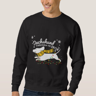 Sweatshirt Dachshund Fairy Lights Through The Snow
