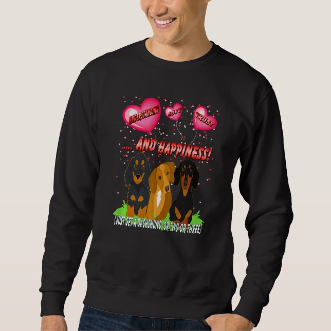 Sweatshirt Dachshund Funny Wiener Chien Comprendre l'amour Tr (Devant)