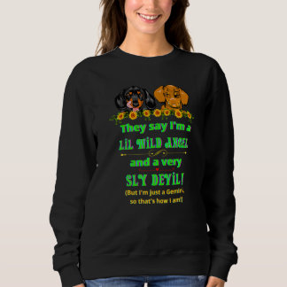 Sweatshirt Dachshund Funny Wiener Dog Je ne suis qu'un Zodi G