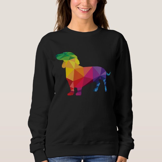 Sweatshirt Dachshund Gay Pride LGBT LGBTQ Rainbow Flag Dog (Devant)