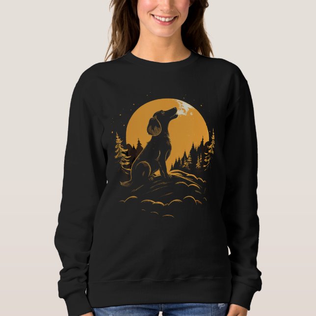 Sweatshirt Dachshund Howling À La Lune Doxie Chien Dachshund (Devant)
