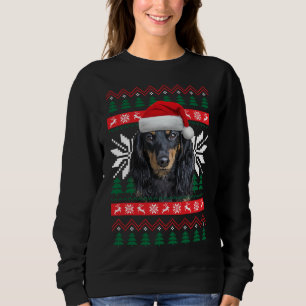 Sweatshirt Dachshund laide de Noël style de chandail Santa Ha