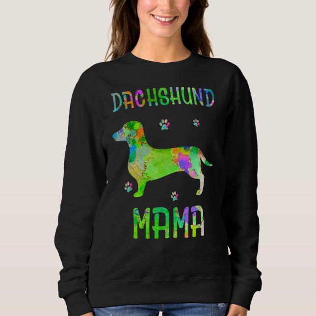Sweatshirt Dachshund Mama maman chien coloré (Devant)
