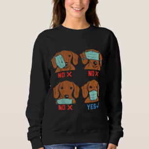 Sweatshirt Dachshund Masque Visage Drôle Weiner Chien Social