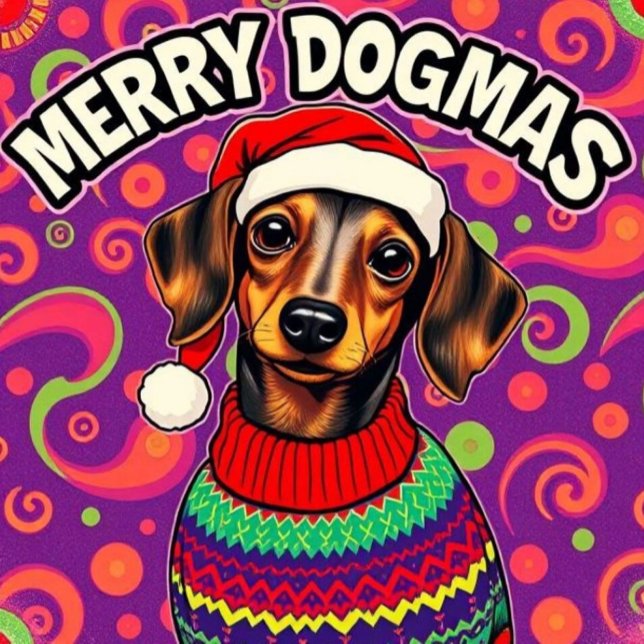 Sweatshirt Dachshund Merry Dogmas (Créateur téléchargé)