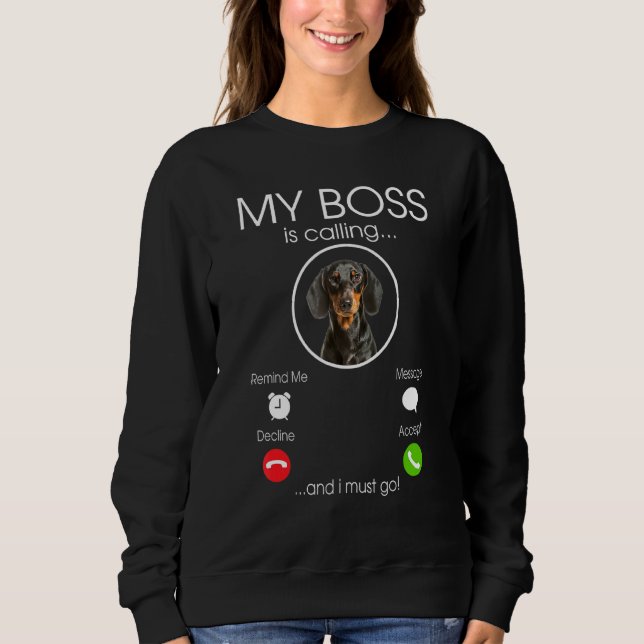 Sweatshirt Dachshund My Boss (Devant)