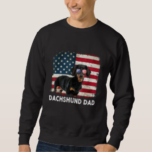 Sweatshirt Dachshund Papa Drapeau Américain 4 juillet