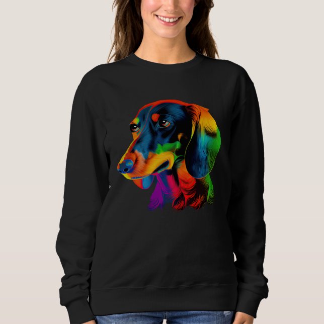 Sweatshirt Dachshund Pop Colorful  Dachshund (Devant)