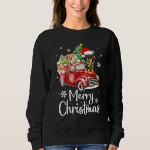 Sweatshirt Dachshund Rides Camion Rouge Pyjama de Noël