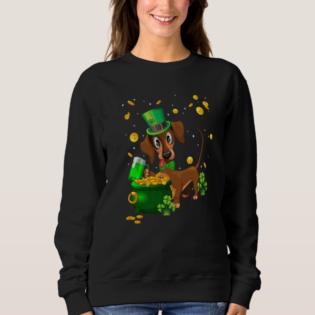 Sweatshirt Dachshund St Patrick's Day Irish C  Dog (Devant)