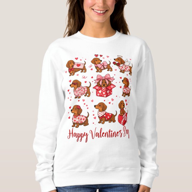 Sweatshirt Dachshunds de la Saint-Valentin (Devant)