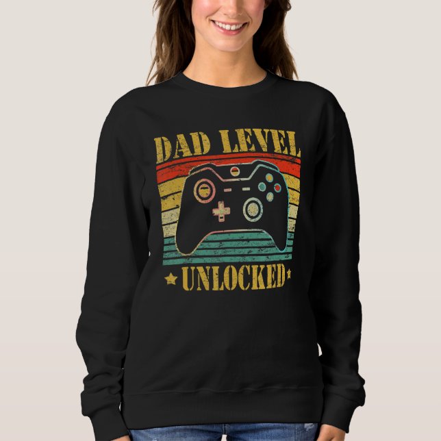 Sweatshirt Dad Level Unlocked 2023 Gamer Pregnancy Soon To Be (Devant)