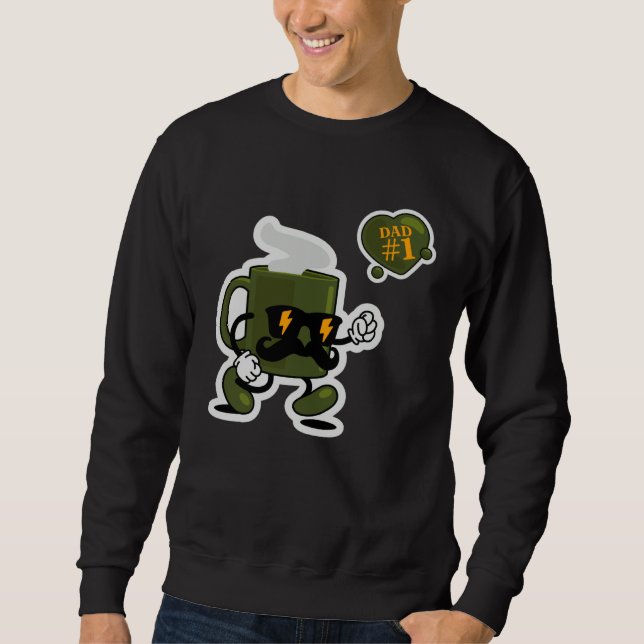 Sweatshirt Dad Number 1 Parenting Proud Dad Paternity Beard O (Devant)