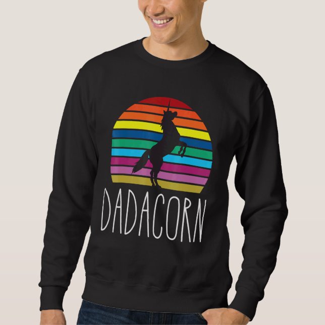 Sweatshirt Dadacorn Magique Arc-en-ciel Unicorn Horse Family  (Devant)