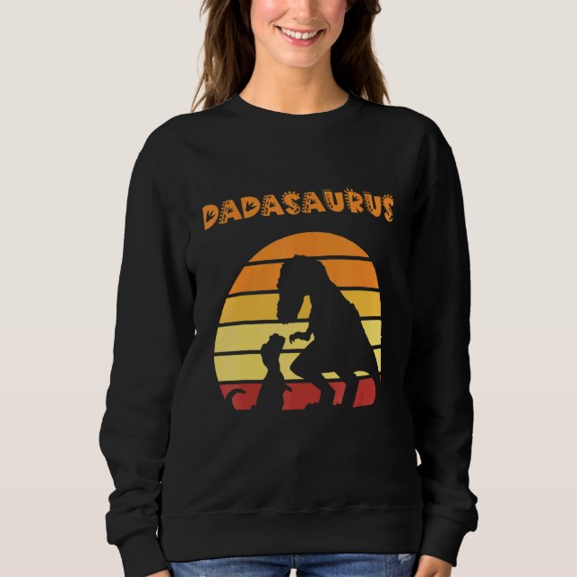 Sweatshirt Dadasaurus Papa Trex Père T-Rex Dinosaure Rétro Su (Devant)