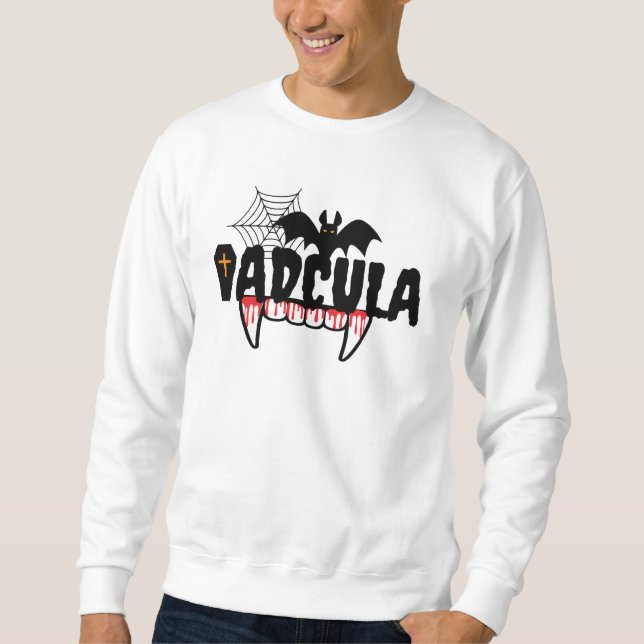 Sweatshirt Dadcula, Les crocs sanglants, Drôle Halloween papa (Devant)