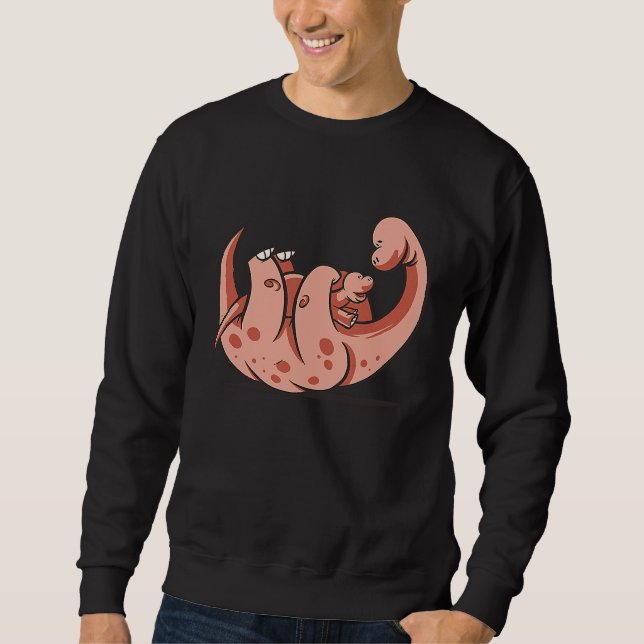 Sweatshirt Daddy Saurus dad Dinosaur Men Father's Day Family  (Devant)