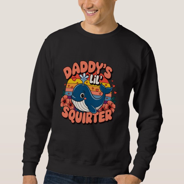 Sweatshirt Dadou drôle inapproprié petit éjecteur baleine ble (Devant)