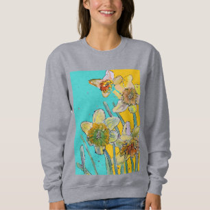 Sweatshirt Daffodique Jaune Daffodique Floral Aquarelle Flowe