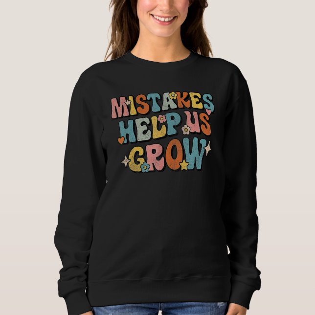 Sweatshirt Daisy Positive Growth Mindset Retro Teacher Back T (Devant)
