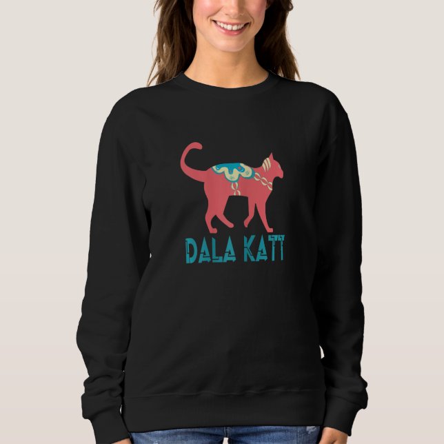 Sweatshirt Dala Suédoise Cat Dalecarlian Dala Horse Kat (Devant)