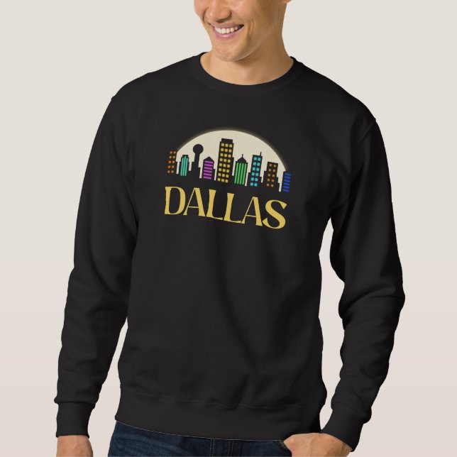 Sweatshirt Dallas Night Skyline Design pour Dallasite fier (Devant)