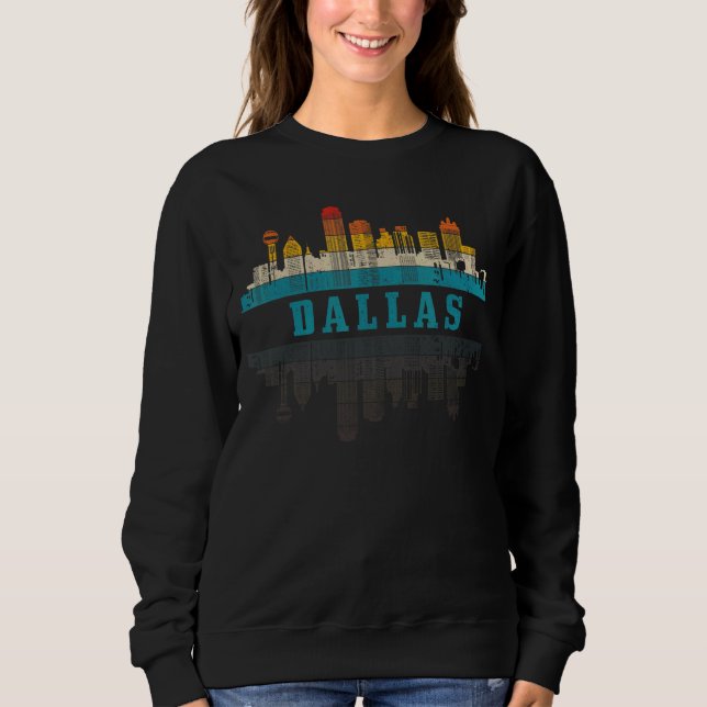 Sweatshirt Dallas Skyline Texas Tx Pride Vintage Retro (Devant)