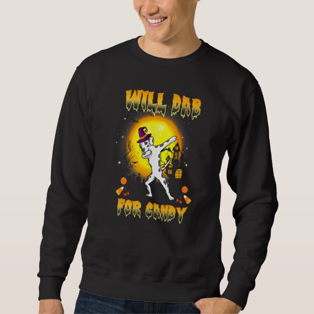 Sweatshirt Dalmatian Dabbing Dog va dabber pour des bonbons H (Devant)