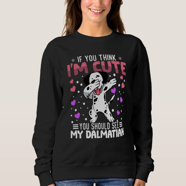 Sweatshirt dalmatian Heart Valentine's Day Animal For Womens  (Devant)