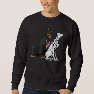 Sweatshirt Dalmatien Doberman Chien Cool Tatouage Artiste Tat