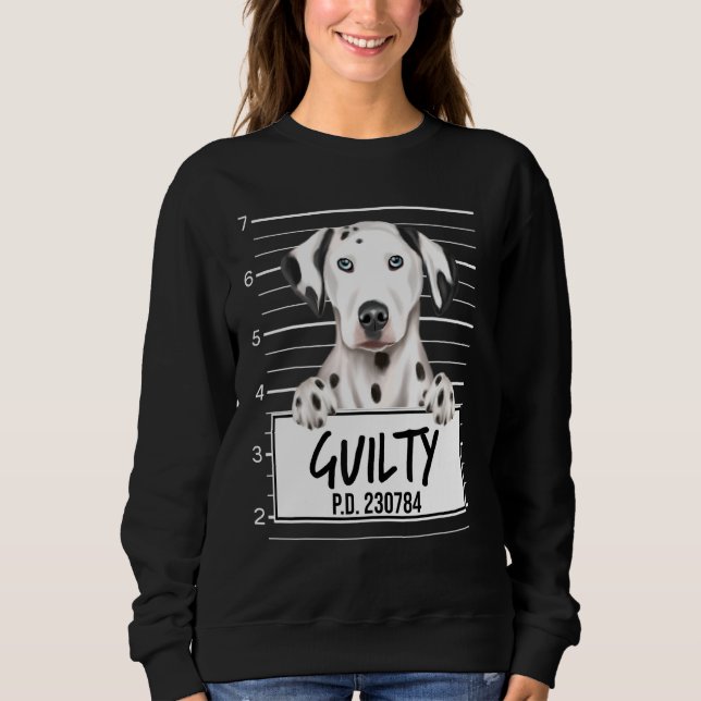 Sweatshirt Dalmatien Photo D'identité Chien Coupable (Devant)