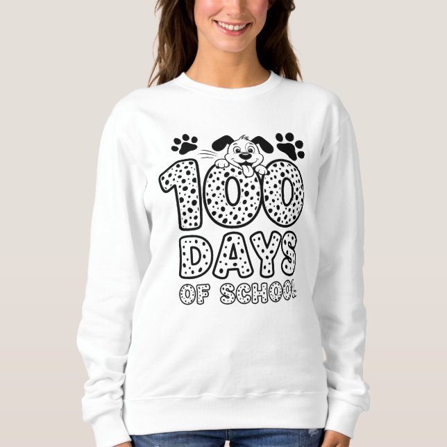 Sweatshirt Dalmatiens 100 Jours d'École  (Devant)